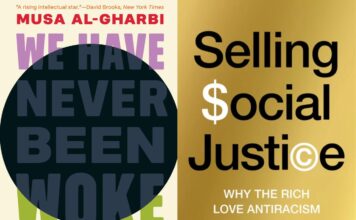 Omslagen van de boeken We Have Never Been Woke en Selling Social Justice